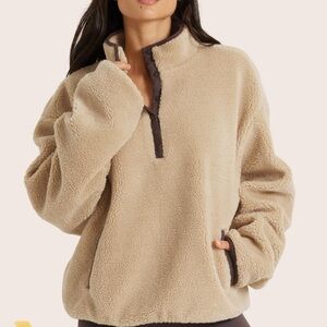 Set Active - Cozy Tan Fleece Pullover